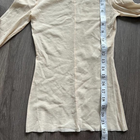 ZARA Nude Long-Sleeve Mesh/See-Through Top - Picture 5 of 9